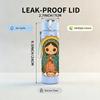 1PC Our Lady Guadalupe Icon Print 750ml Color Plastic Sports Water Bottle Leakproof Flip Straw Lid Suitable for Sports Office Home Use