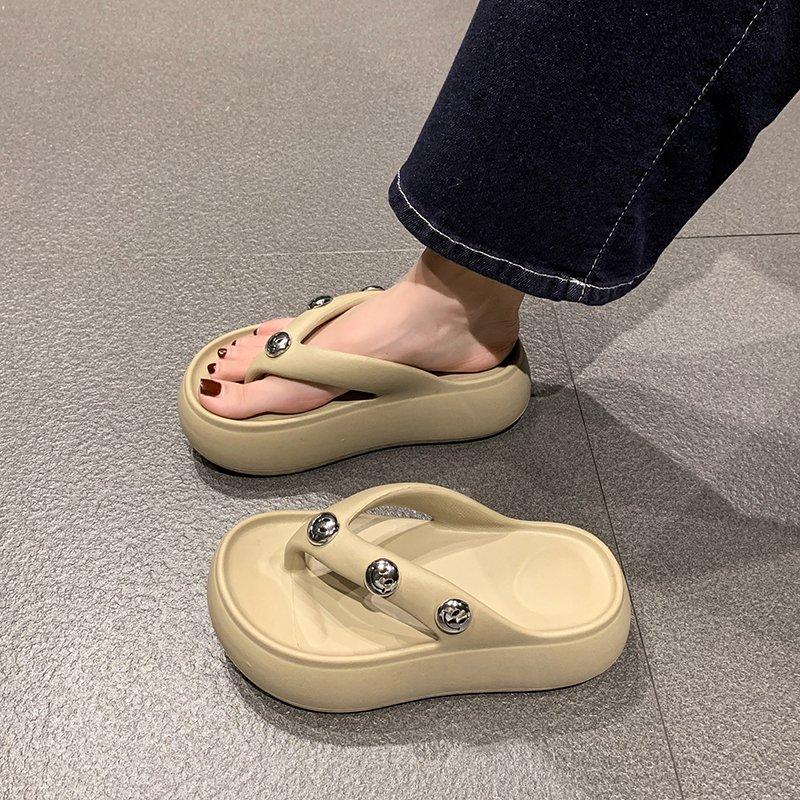Fashion Shoes House Slippers Platform Summer Clogs Woman Rubber Flip Flops Slides Beach Soft Hawaiian Casual Leisure Beach Shoes Rubber