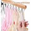 2 Pack Bra Hanger for Closet Organizer, Premium Wooden Tank Top Hangers with 36 Foldable Hooks, 360° Rotating Design, Space Saving Storage for Tank