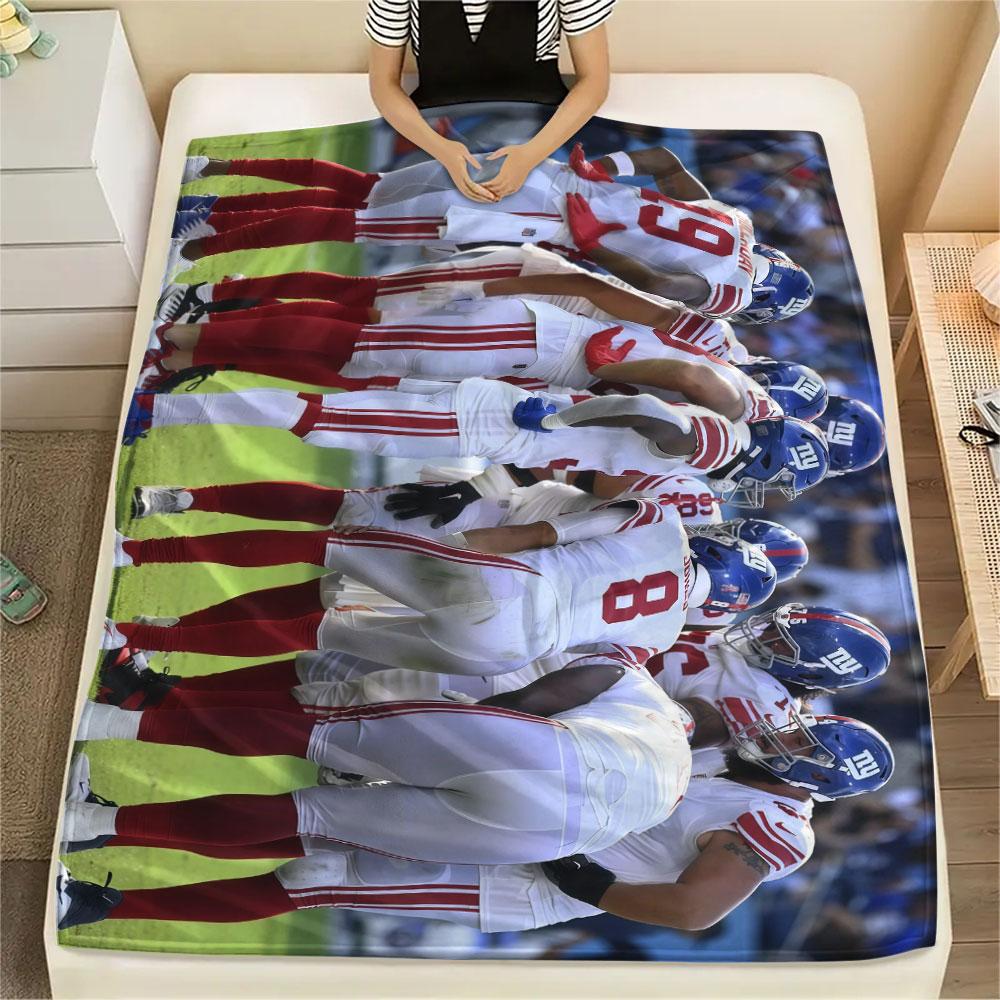 Giants Players Printed Flannel Blanket, Soft Throw for Bedroom Sofa, Washable, Fan Merchandise, Great Gift.