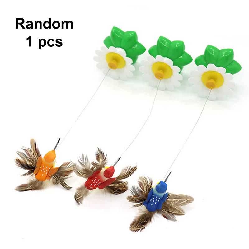 Rotating Electric Flying Bird Teasing Stick Automatically Spins Around Hummingbird Cat Toy Intelligence Training Funny Pet Toys