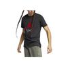 Jumpman Flight Logo Printed Ribbed Crew Neck Short Sleeve T-Shirt Men Tops Black Red AO0664-010