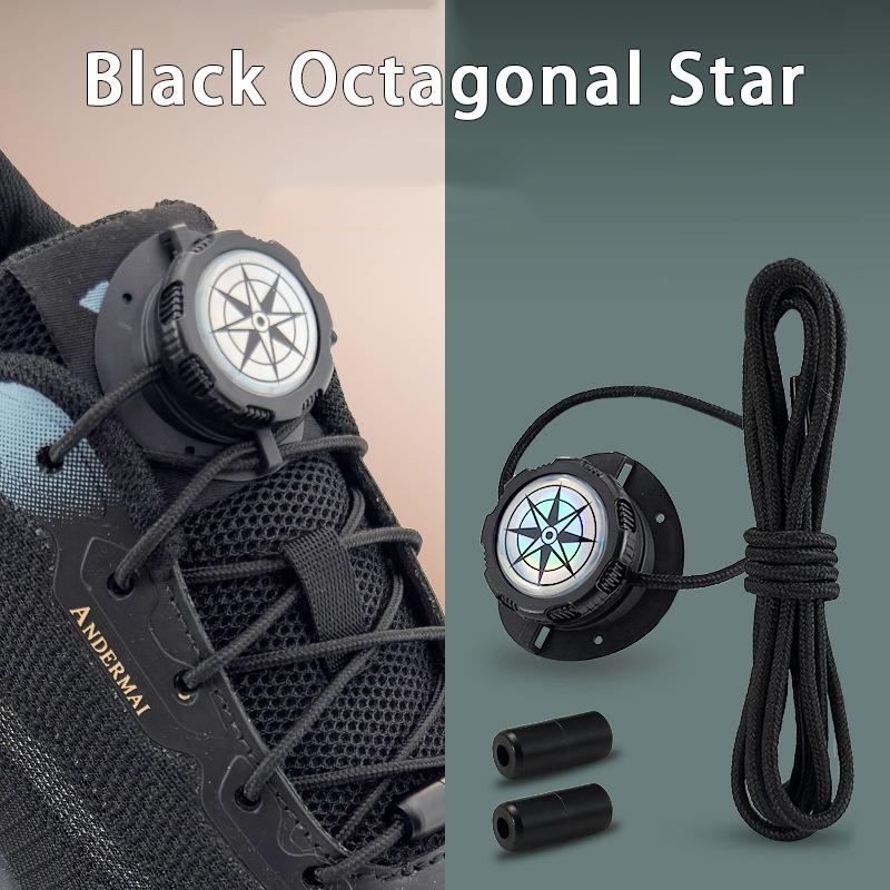 Thick Rope Automatic Shoelaces Swivel Buckle Laces Without Ties Black White Easy Installation Sneakers Shoelace Shoe Accessories
