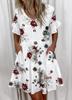 2025 European and American Women's Ruffle Pocket Printed Dress