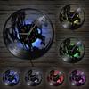 Running Horses Vinyl Record Wall Clock for Farmhouse Home Decor Wildlife Artwork Equestrian Carved Music Album Handicrafts Clock
