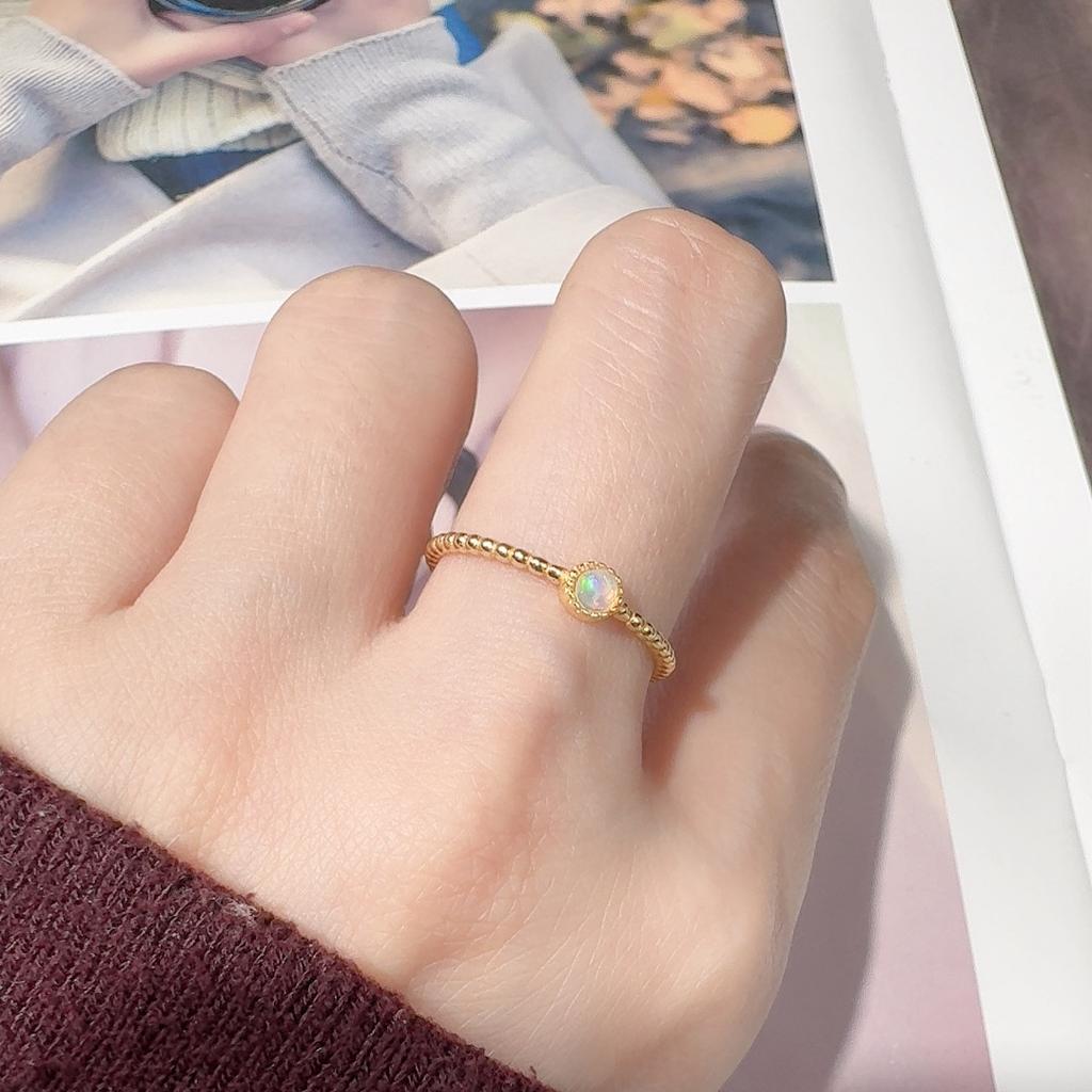 S925 Sterling Silver Natural Color Treasure December Birthstone Ring Light Luxury Premium Sense Index Finger Little Finger Ring