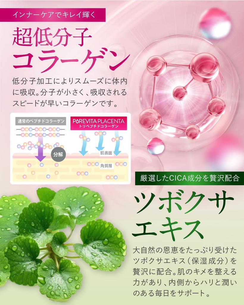 Concentrated Pure Vita and A Supply of the Three Major Beauty Molecular Weight Hyaluronic and Made in Japan by Worry Solution [50x Placenta, 10,000mg]