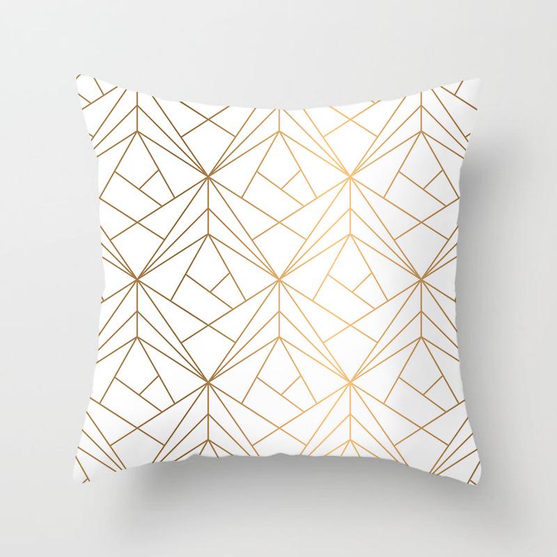 20 New Pink Marble Geometric Pillowcase Marble Velvet Sofa Cushion Cover