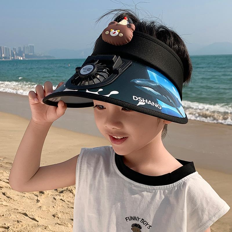 

Летняя детская защита от солнца и шляпа от солнца Зарядка Шляпа с широкими полями и открытым верхом Мультяшное животное Защита от солнца и шляпа от солнца