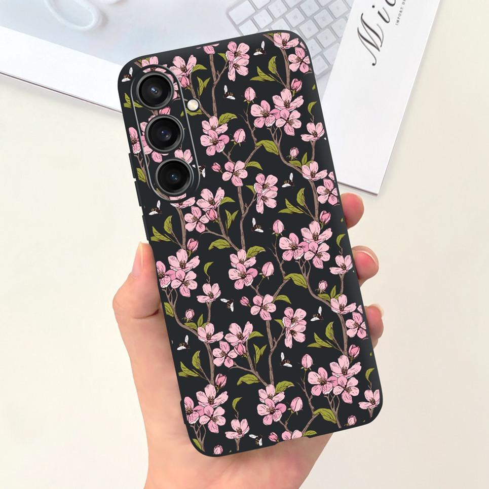 For Funda Cover Samsung A35 5G Case SM-A356E Couple Love Heart Flower Cat Painting Back Shell For Samsung Galaxy A35 5G Etui