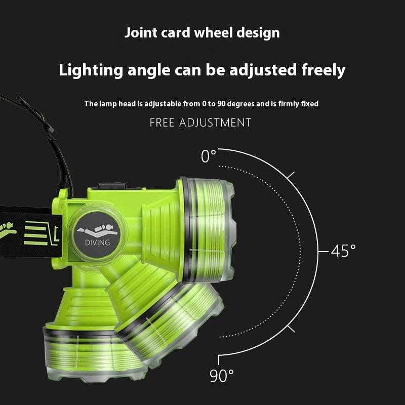 Diving Headlight Rechargeable Waterproof Headlight Led Professional Flashlight Ultralight Fishing Flashlight Head Light