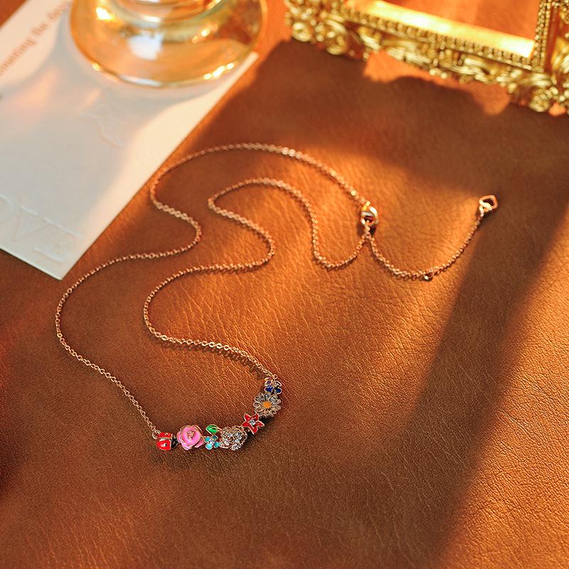 Colorful Floral Trend Necklace: 2025 Sweet Luxury Women's Accessory