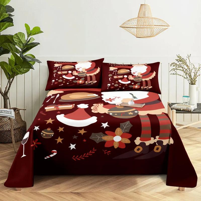 Santa Claus Three Piece Bedding Reindeer Christmas Decoration Quilt Cover