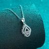 D Farbe 4 mm 0,3 CT 100 % echte Moissanit-Halskette für Frauen, Hochzeit, hohles Design, glitzernder Wassertropfen-Anhänger, S925 Sterlingsilber
