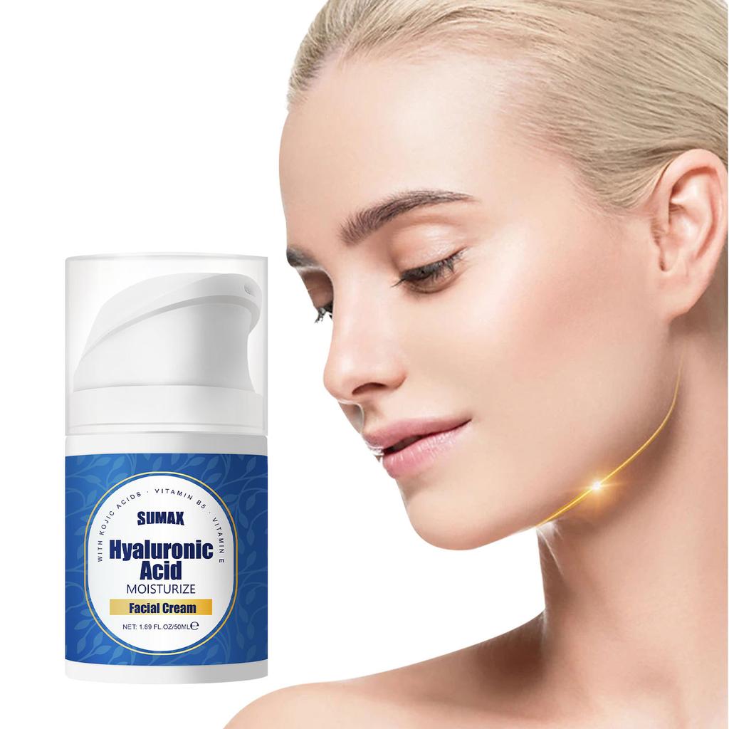 50ml Push Bottle Hyaluronic Acid Facial Cream Mooth Delicate Radiant and Translucent Rapid Absorption of Skin Retinol Anti Aging Serum