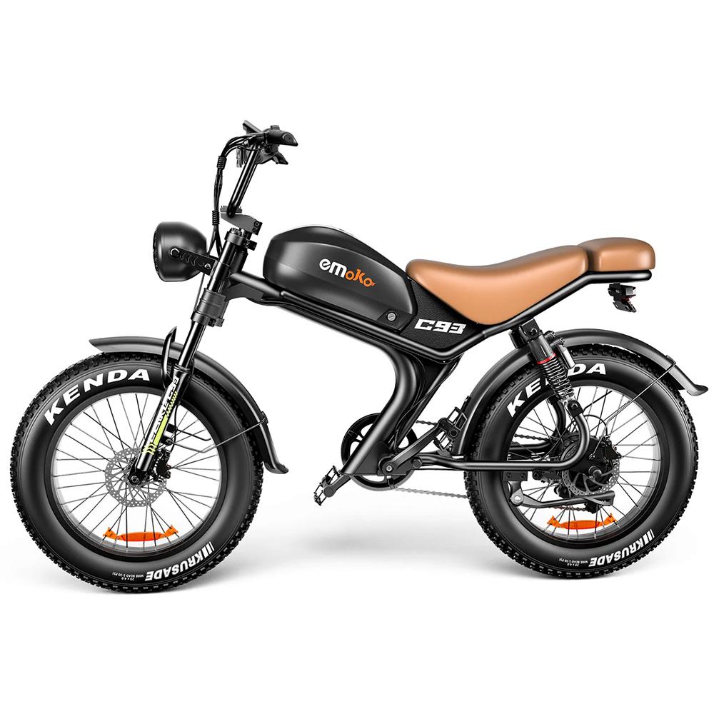 Electric Bike EMOKO C93 20" 1000W Motor 48V 20AH Max Range 80Km Load 150Kg Full Shock Absorption Black