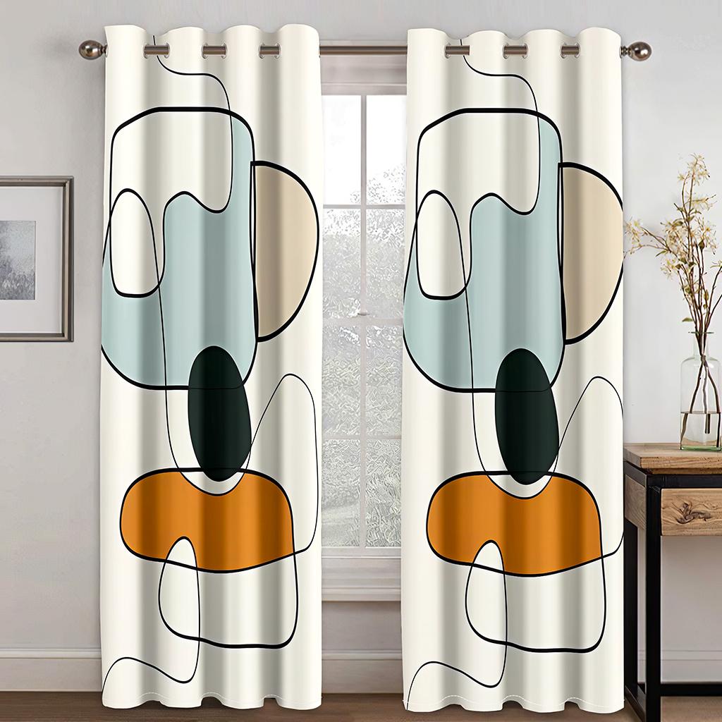 

Искусство Абстракция Красочные Моранди Художественные работы Детские Шторы на окна Жалюзи Для Гостиной Спальни Ванной Кухни Двери Домашнего Декора2 Шт. W65X60H(cm)X2Pcs&Grommet Top