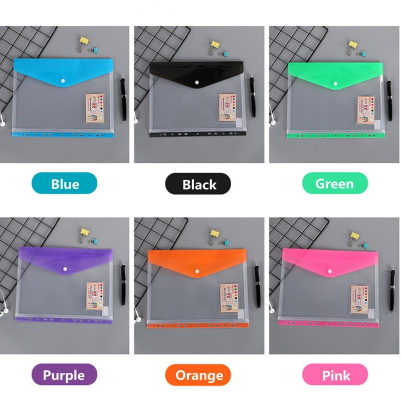 12pcs Expandable Binder Pocket A4 Clear Plastic Envelopes 11-hole Binder Document Contract Bag Clip