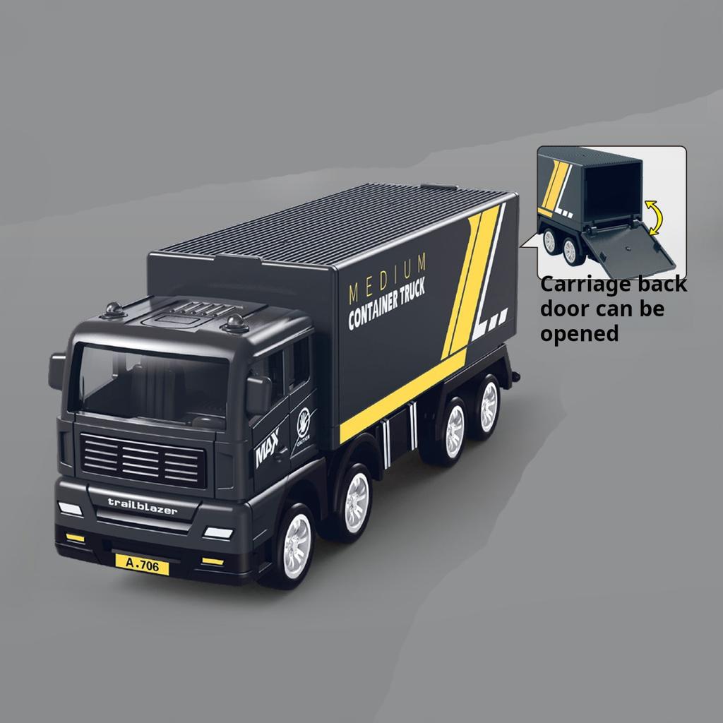 Simulation Transporter Container Truck Freight Vehicle Children Kids Pull Back Car Model Educational Toys for Boy Game Gift