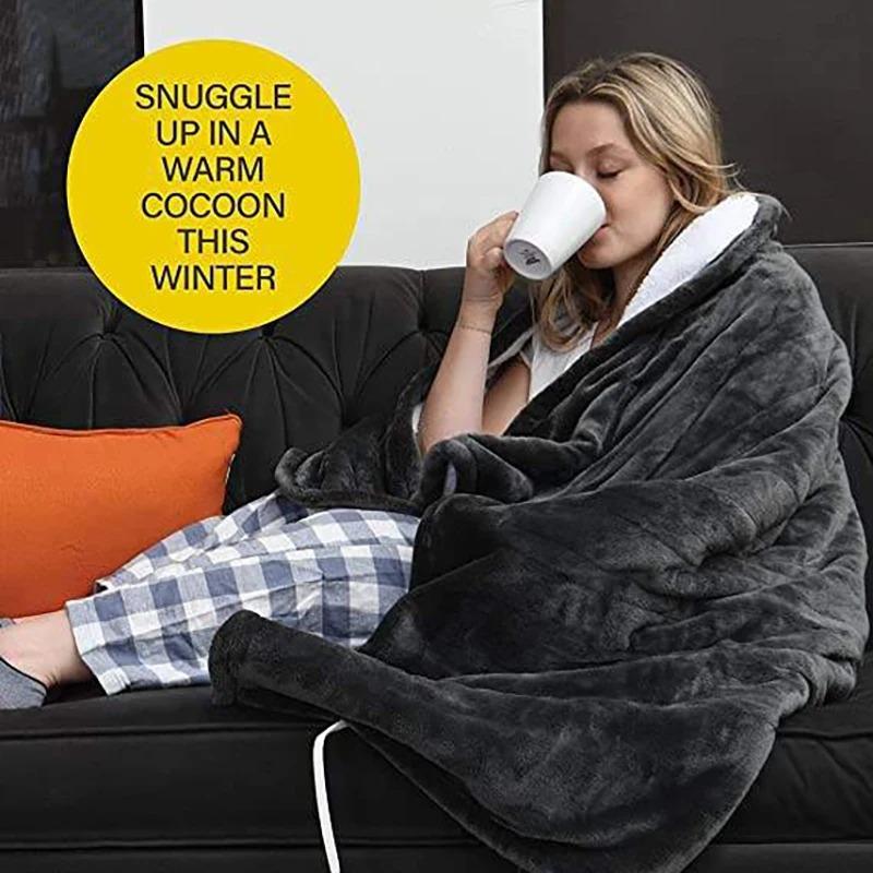 Electric Blanket Flannel Blanket Mattress Winter Machine Washable Double Layer Temperature Control Warmer Heated Throw Blanket