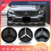 New 2025 Hot Car Grille Emblem 3D Badge Front Grill Logo For Mercedes Benz GLC X253 GLE W166 C292 GLS X166 16-19 Matte Black OE
