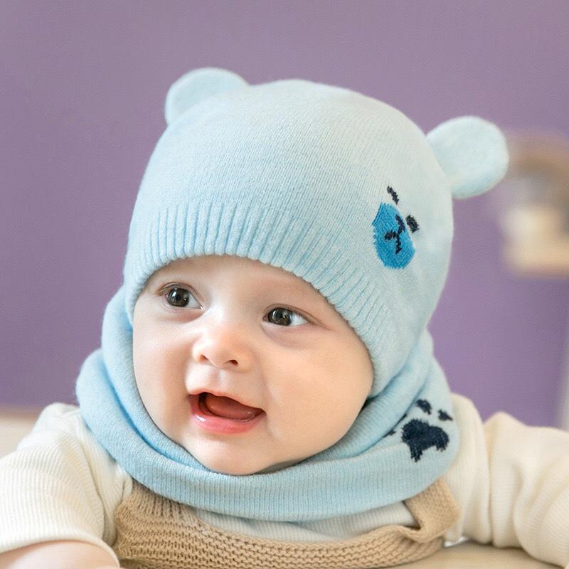 Buy 2Pcs Baby Hat Scarf Set Bear Cat Warm Knitted Baby Winter Hat Cap