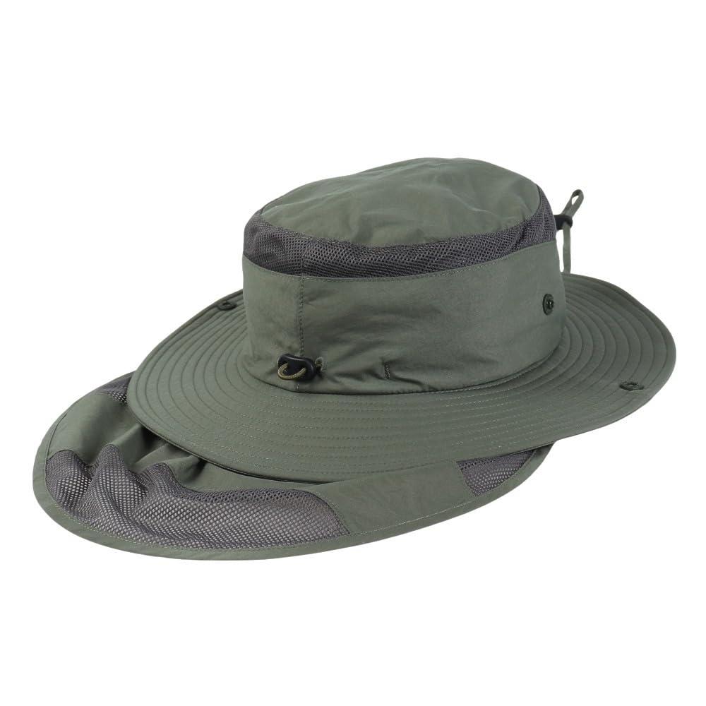 North Hat for Sun Shield Water UV Removable Chin Time KM [The Face] Kids, Hat, Repellent, Protection, Strap, Green,