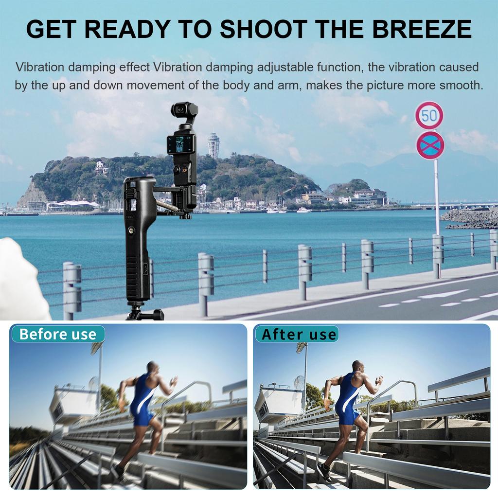 Handheld-Gimbal-Stabilisator für flüssige Videoaufnahmen, einstellbare Dämpfung, Schutzhülle für POCKET 3-Kameraschutz