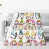 Custom Sofa Fleece Gnomes Merry Christmas Throw Blanket Warm Flannel Blankets For Bed Travel Couch Bedspreads