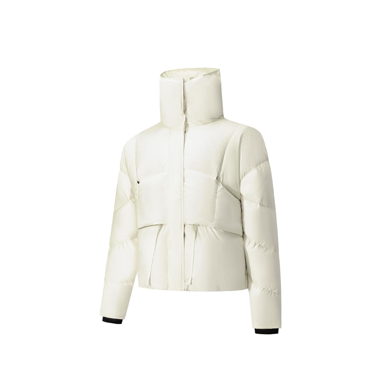 Anta Champion Серия Всепогодная Однотонная Простая Стойка Воротник Универсальная Короткая Пуховая Куртка Женская Верхняя Одежда 162540912-1 XL