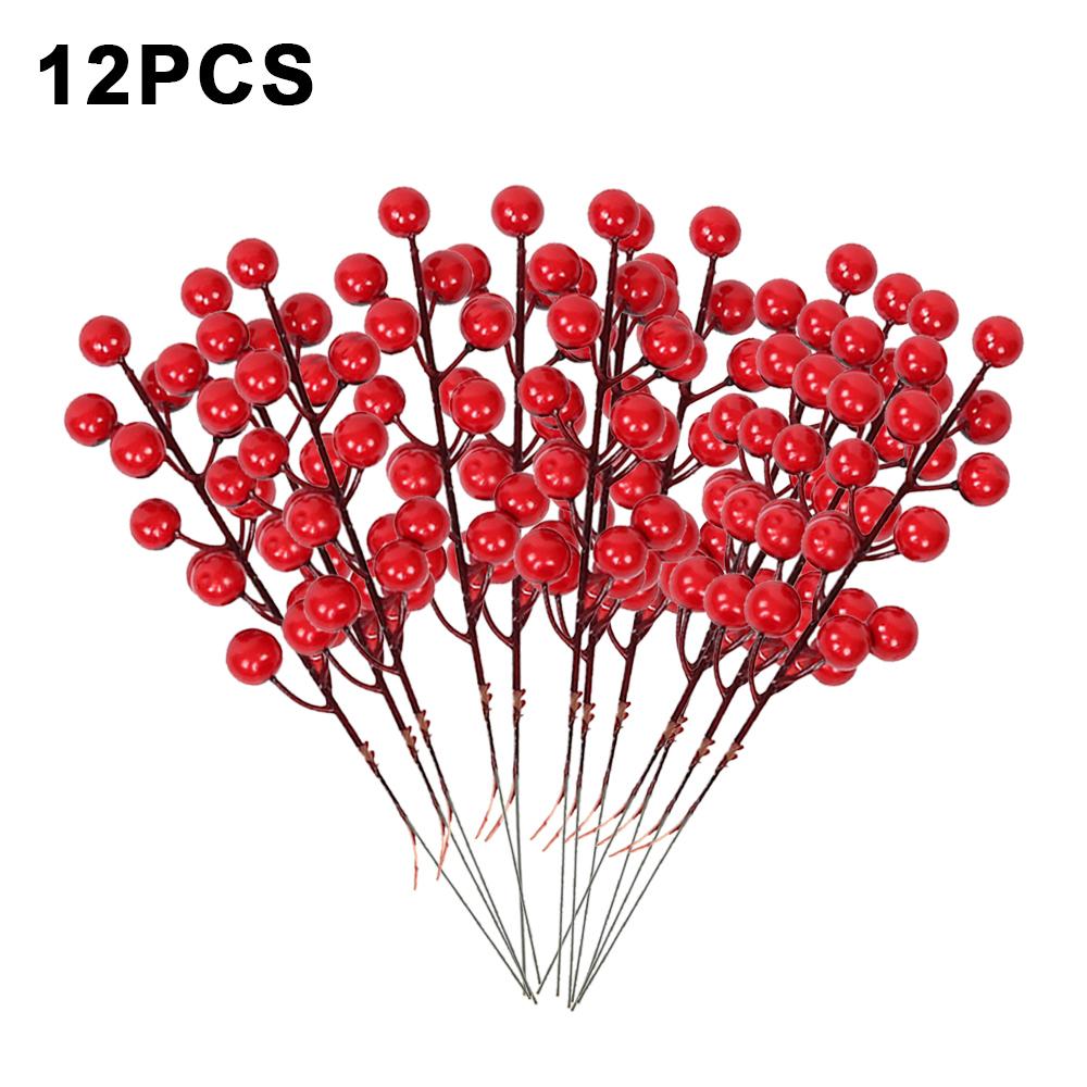 12/1 Stück Weihnachten Rote Beeren Künstliche Frucht Stechpalmenbeere Staubgefäß-Strauß Für Weihnachten Hochzeit Party Dekoration Haus DIY Bastelarbeiten