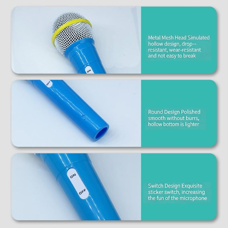 Plastic Childrens Microphone Toy Model for Stage Shows Pretend Singing for Kids Performances Halloween Event Activity