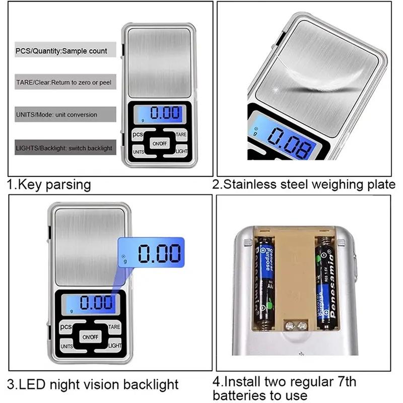 New Mini Scale 500g/300g/200g/100g X 0.01g /0.1g Accuracy Electronic Digital Precision Jewelry Scales Pocket Scale Balance