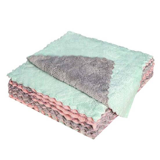 

10 шт., домашнее кухонное утолщенное впитывающее воду коралловое бархатное полотенце для мытья посуды