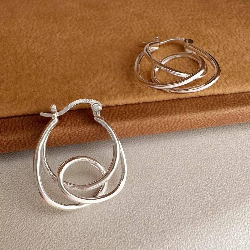 New 925 Sterling Silver Geometric Earrings, Minimalist Charm Jewelry, Exquisite Birthday Gift for Women