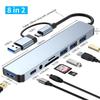 8 In 2 USB C HUB USB 3.0 Type C Docking Ststion 5Gbps High Speed Transmission USB Splitter Type C To USB OTG Adapter