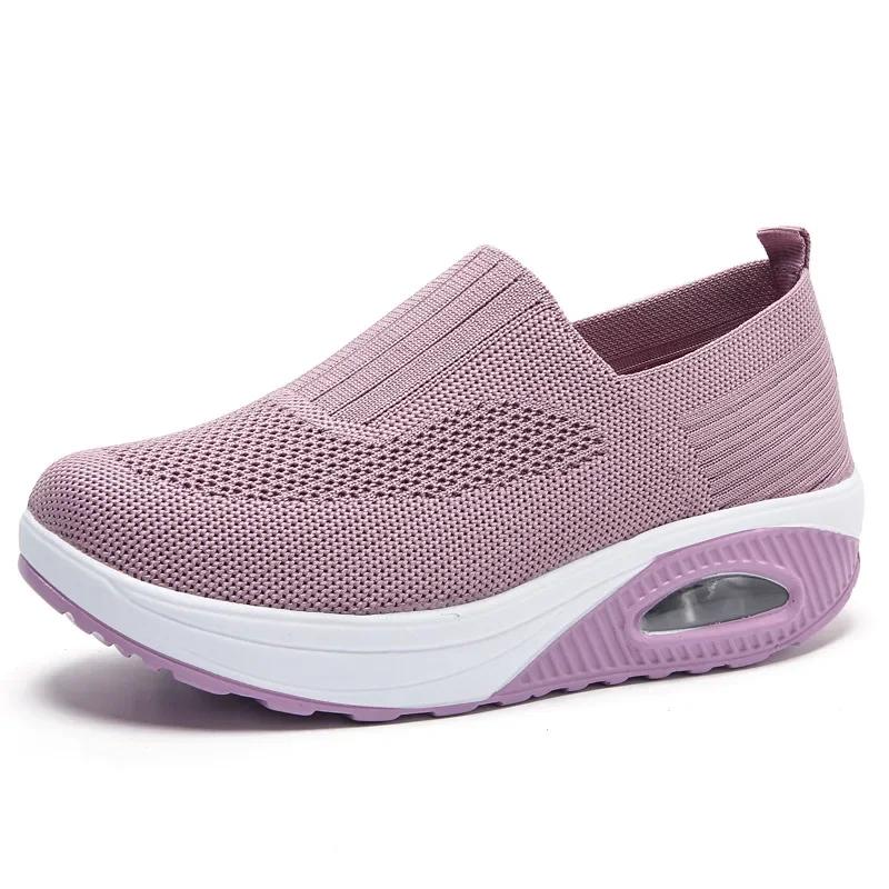 Sport Shoes for Women Fashion Comfortable Women Sneakers Platform Slip-On Vulcanize Shoes Air Cushion Wedges Women Running Shoes