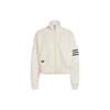Originals Trefoil Logo High Collar 3-Stripe Zip-Up Sports Jacket Women Jacket Miracle-White IB7316