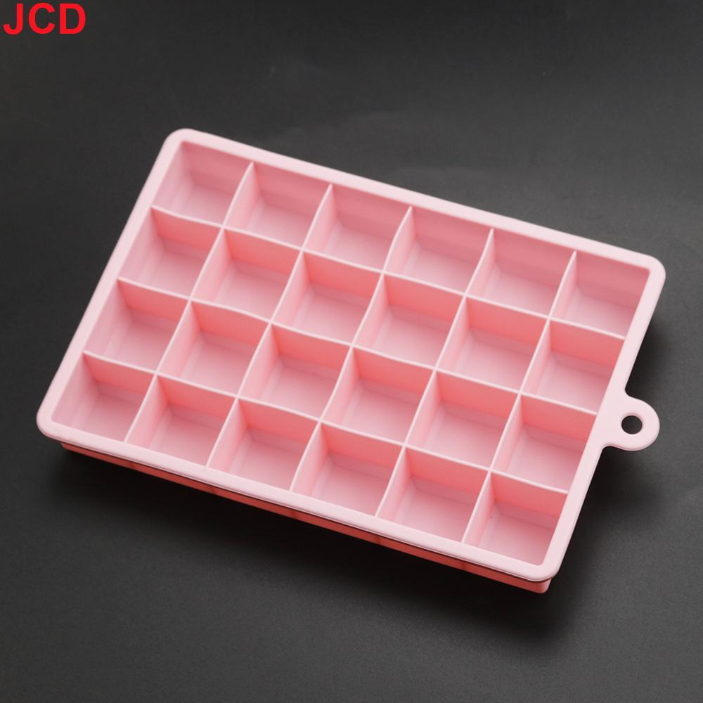 1pcs With Lid /No Lid 24-hole Silicone Ice Tray Square Box Auxiliary Food Puree Cheese Jelly Mold Bar Kitchen Tool Cocktail Cube