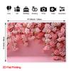 2D Minimalist Pink Background with Sakura Flowers Backdrop