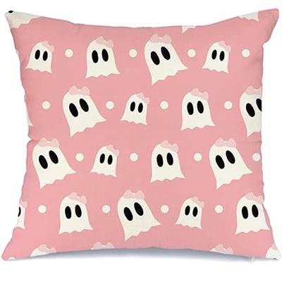 Halloween Pillowcase Ghost Decoration Holiday Farmhouse Pillowcase Decoration Home Sofa Pink Purple