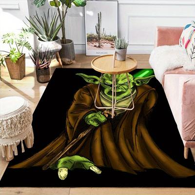 1 alfombra de área con diseño de Yoda de Star Wars de Disney, alfombra antideslizante, lavable a mano, alfombrilla de suelo, adecuada para sala de estar, dormitorio, decoración del hogar