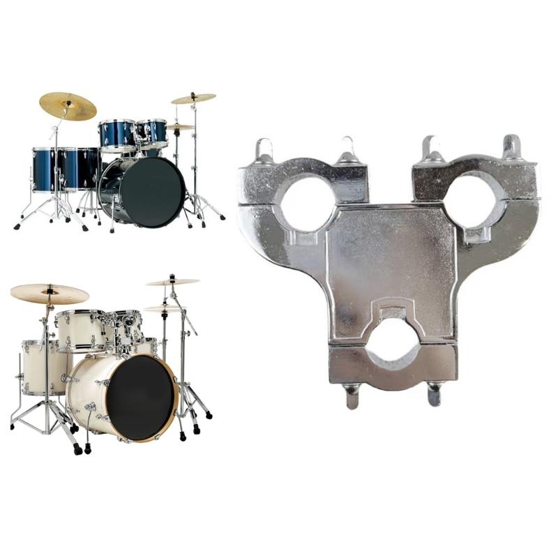 Metal Drum Set Mounting Clamps Hardware Clamp Drum Clamp Connector Drum Expansion Clip Three Hole Drum Seats Connector