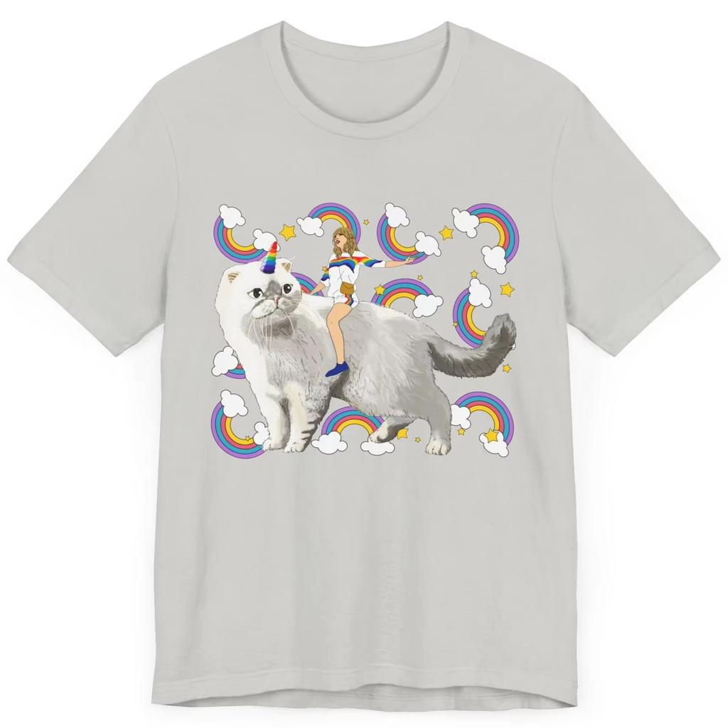 Taylor Caticorn Creativity Graphics Cotton Shirt Unisex Y2k Hiphop Style 2026 Summer Mens Oneck Short Sleeve Tshirt Fan Gift