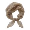 Girl French love silk scarf spring and summer new versatile lace triangle scarf printed decorative headscarf women tied hair streamer