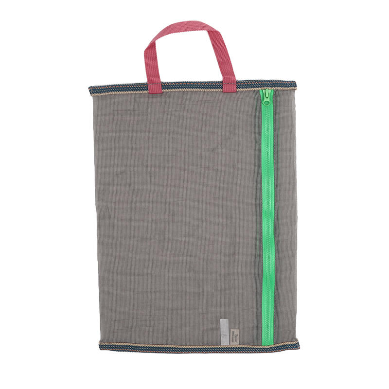 Translucent Mesh Storage Bag Portable Zipper Handbag Functional Cosmetic Pouch Pencil Case Documents Paper Organizer