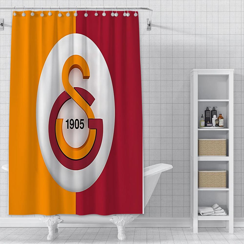 

G-Галатасарай Водонепроницаемая полиэстеровая ткань с рисунком Красочные шторы для ванной Домашний декор для ванной Штора с крючком YL150x180cm