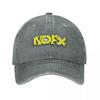 Cappello Unisex NOFX Punk Band Logo Denim Vintage Usurato Hip Hop Musica Berretto da Baseball Regolabile