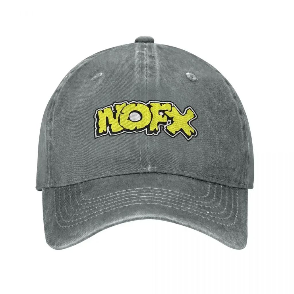 Cappello Unisex NOFX Punk Band Logo Denim Vintage Usurato Hip Hop Musica Berretto da Baseball Regolabile
