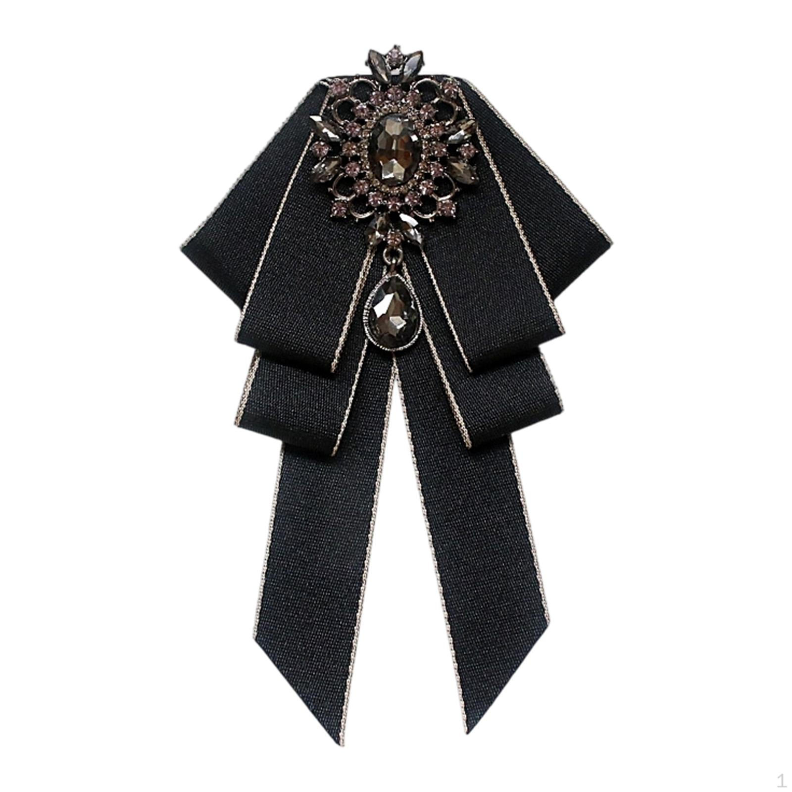 

Decorative Women's Bow Brooch with Pin Closure Elegant Accessory Pearl Details And Satin Style D